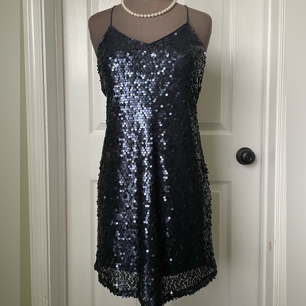 Express Navy blue sequin dress